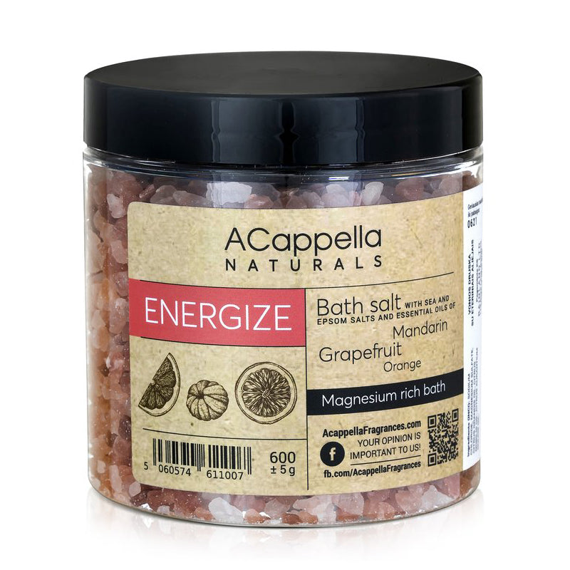 ACappella Naturals vonios druska energizuojanti ENERGIZE 600 g