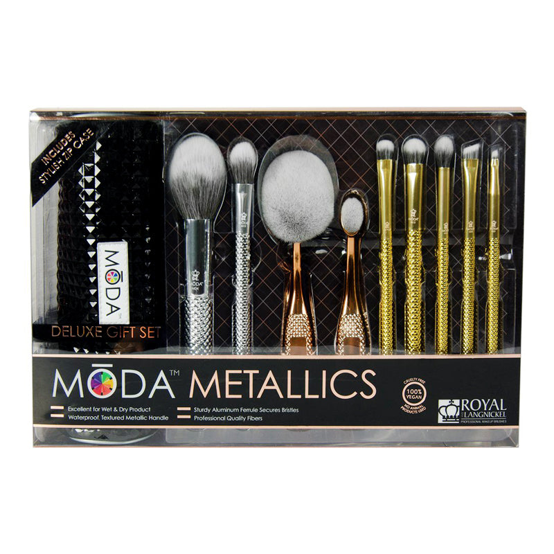 Royal & Langnickel Moda Metallics makiažo šepetėlių rinkinys