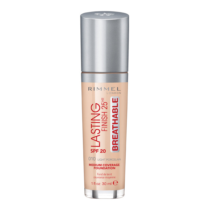 Rimmel Lasting Finish Breathable makiažo pagrindas 010 Light Porcelain 30ml