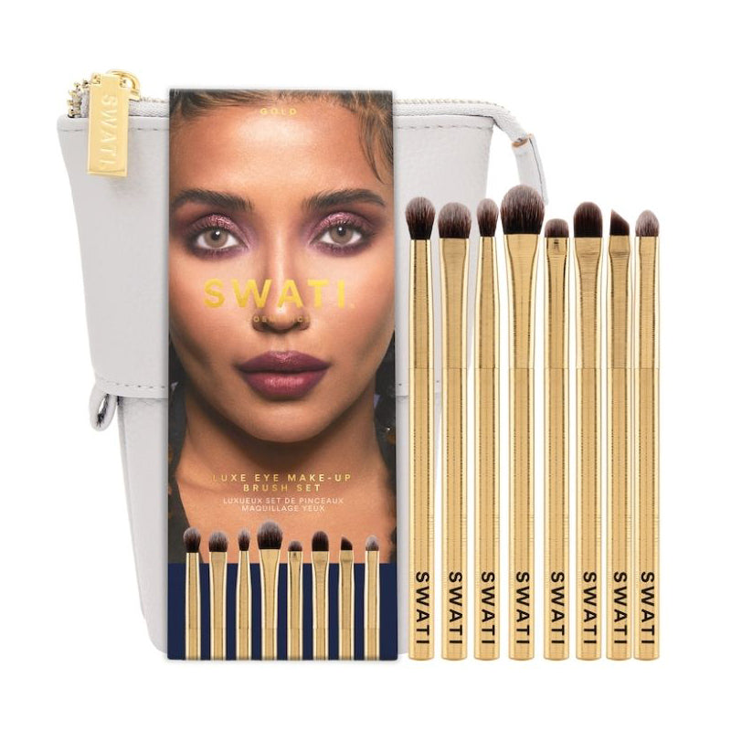 Swati Gold Luxe akių makiažo šepetėlių rinkinys