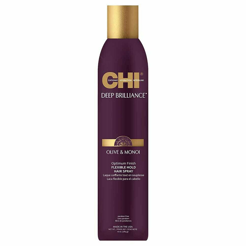 CHI Deep Brilliance Olive & Monoi lanksčios fiksacijos plaukų lakas  296ml