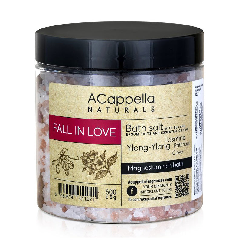 ACappella Naturals vonios druska FALL IN LOVE 600 g