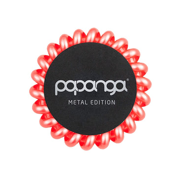 Papanga Metal didelė spiralinė plaukų gumytė Metallic Coral