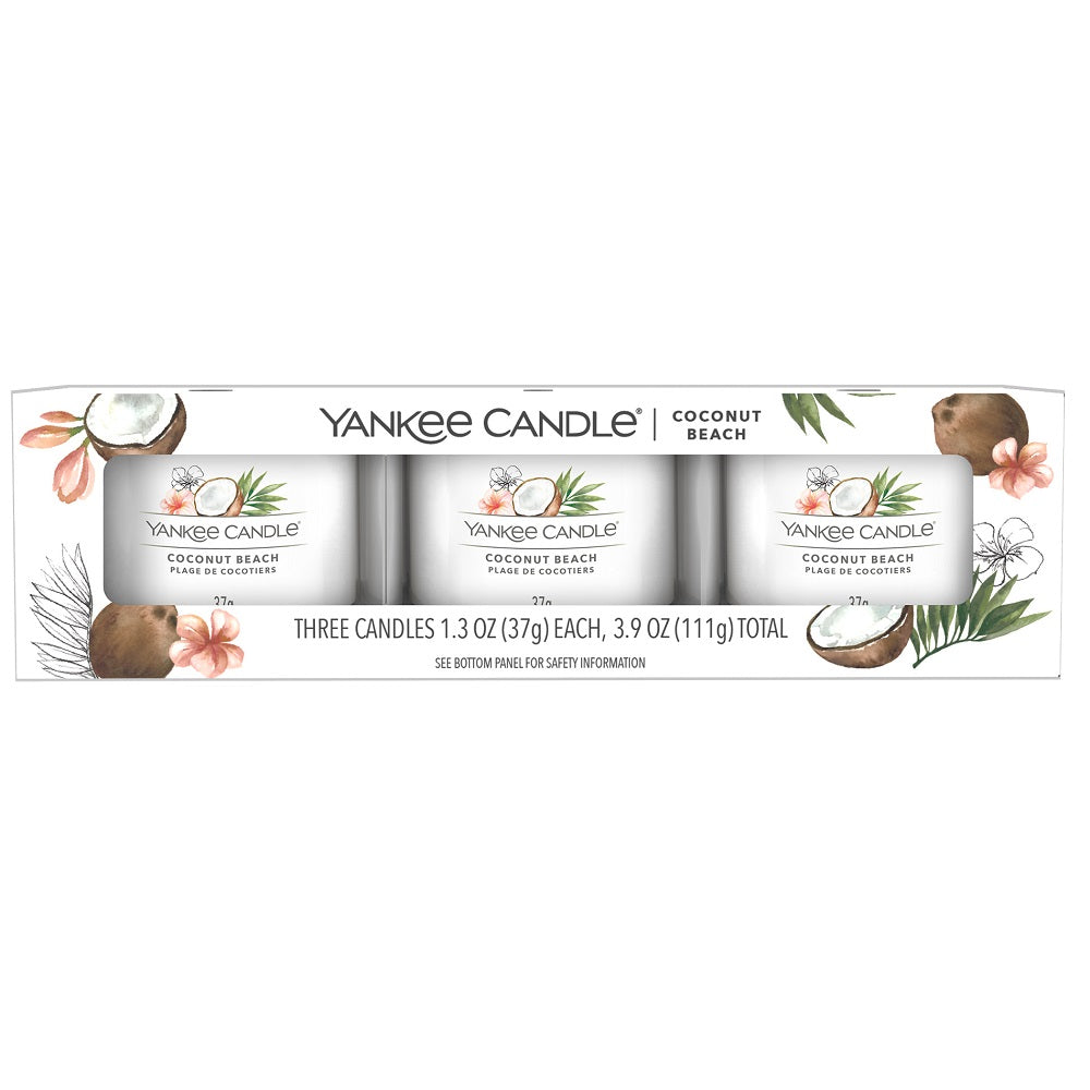 Yankee Candle Coconut Beach mini žvakės 3x37g