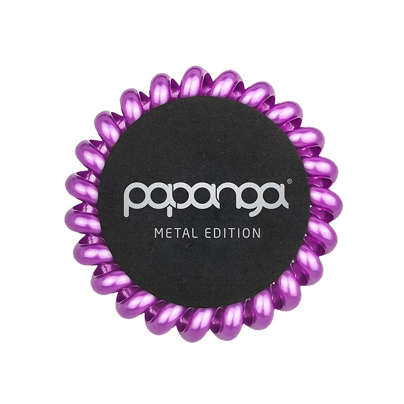 Papanga Metal didelė spiralinė plaukų gumytė Metallic Purple