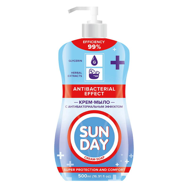 Sunday antibakterinis muilas su glicerinu ir augaliniais ekstraktais 500ml