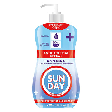 Sunday antibakterinis muilas su glicerinu ir augaliniais ekstraktais 500ml