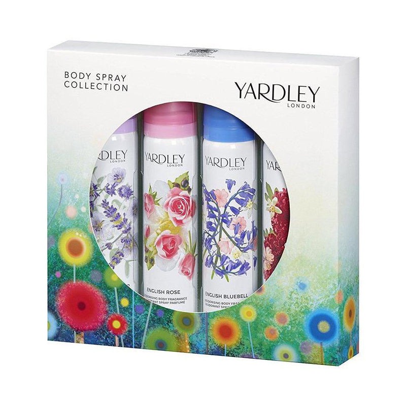 Yardley London kūno purškiklių rinkinys (Rose, Bluebell, Dahlia, Freesia, 4x75ml)