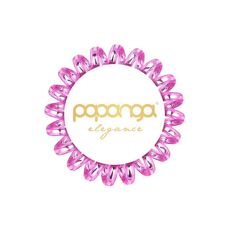 Papanga Elegance maža spiralinė plaukų gumytė Elegant Pink 1 vnt.