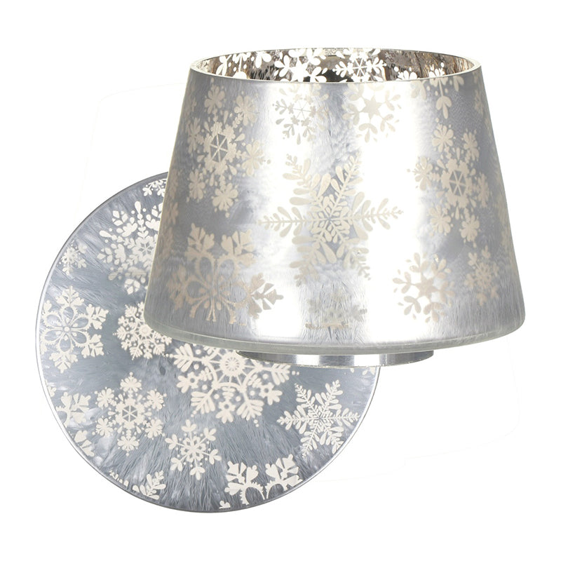 Yankee Candle Snowflake Frost žvakės padėklas ir gaubtas