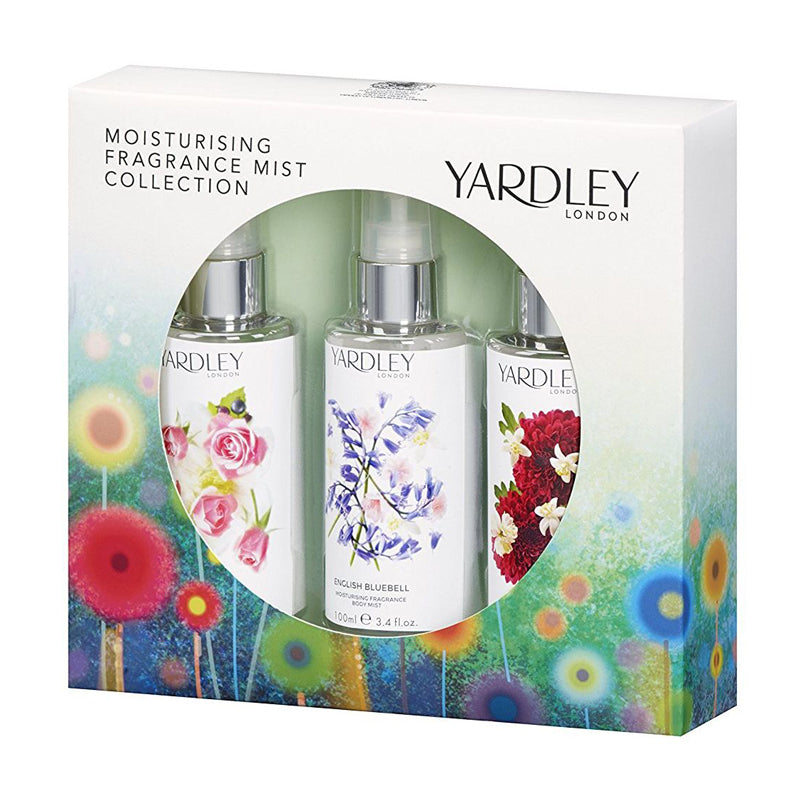 Yardley London Moisturising kūno purškiklių rinkinys (Rose, Bluebel, Dahlia, 3x100ml)