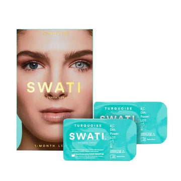 Swati spalvoti 1 mėnesio kontaktiniai lęšiai Turquoise