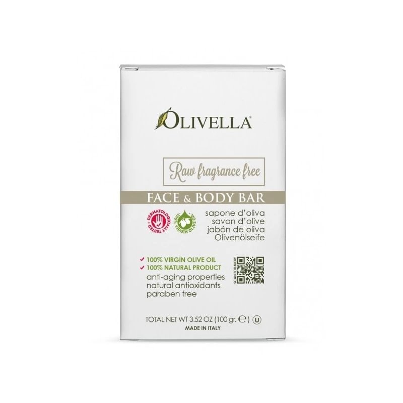 Olivella Raw Fragrance bekvapis muilas veidui ir kūnui 100 g