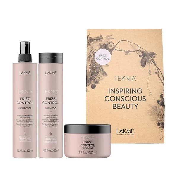 Lakme TKN Frizz Control plaukų priežiūros rinkinys 3vnt.