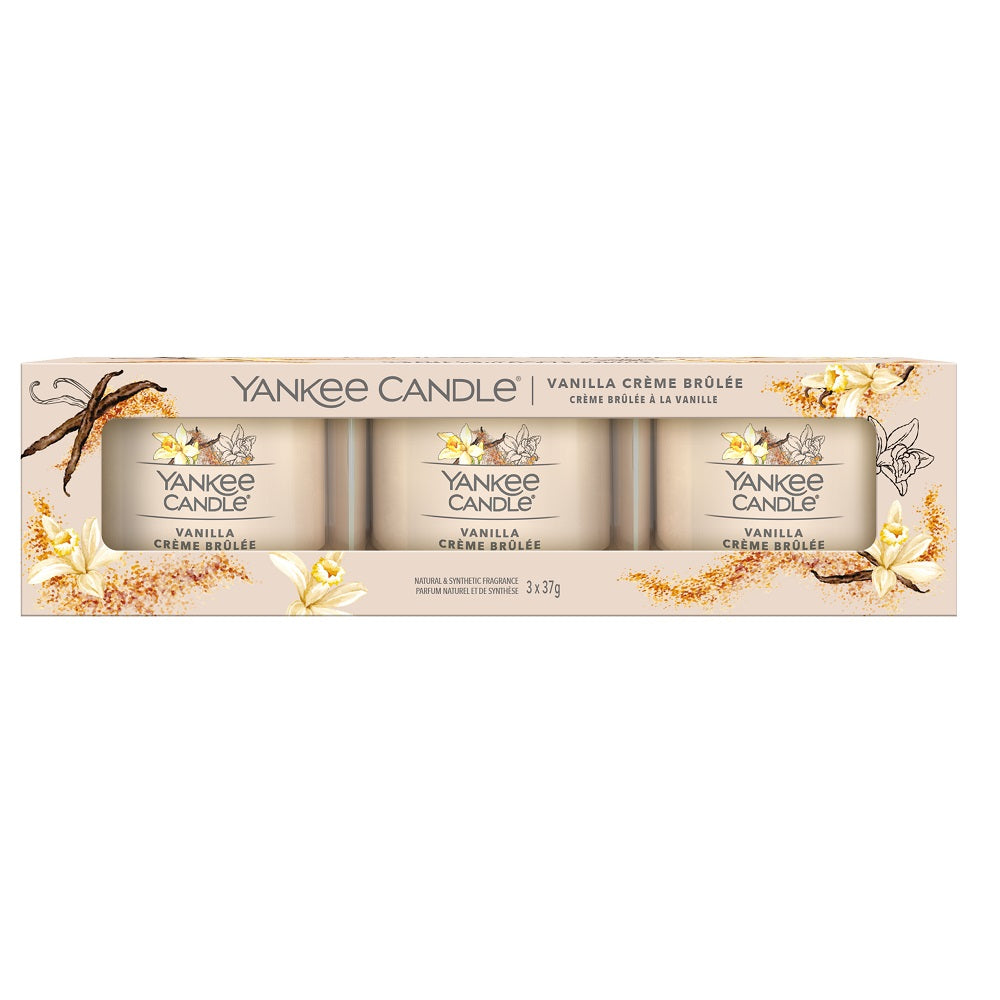 Yankee Candle mini kvapiosios žvakės Vanilla Creme Brulee 3x37 g