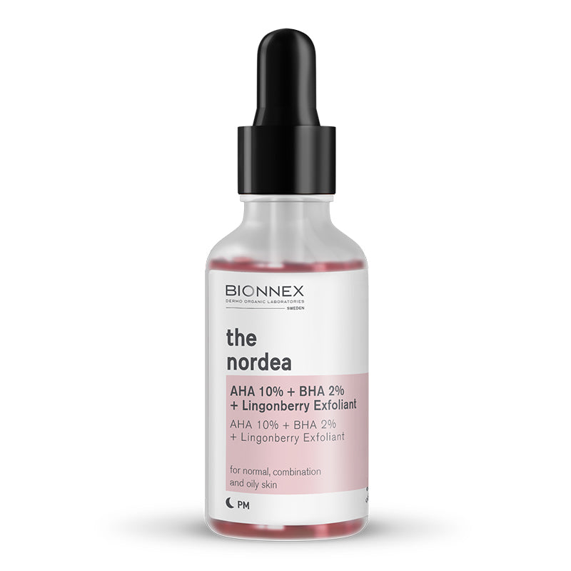 Bionnex The Nordea veido šveitiklis AHA 10% + BHA 2% + Bruknių ekstraktas 30ml